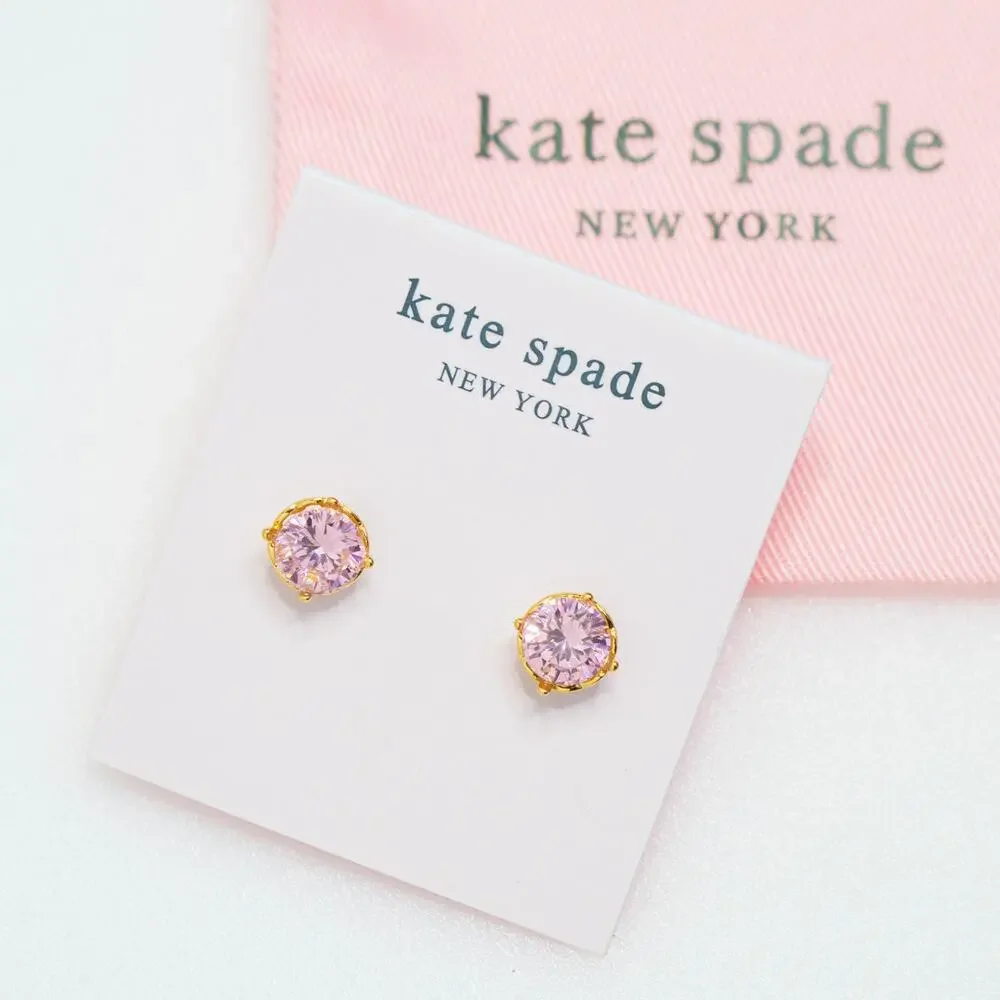 Kate Spade That Sparkle Round Crystal Earrings Pink - Picture 2 of 6